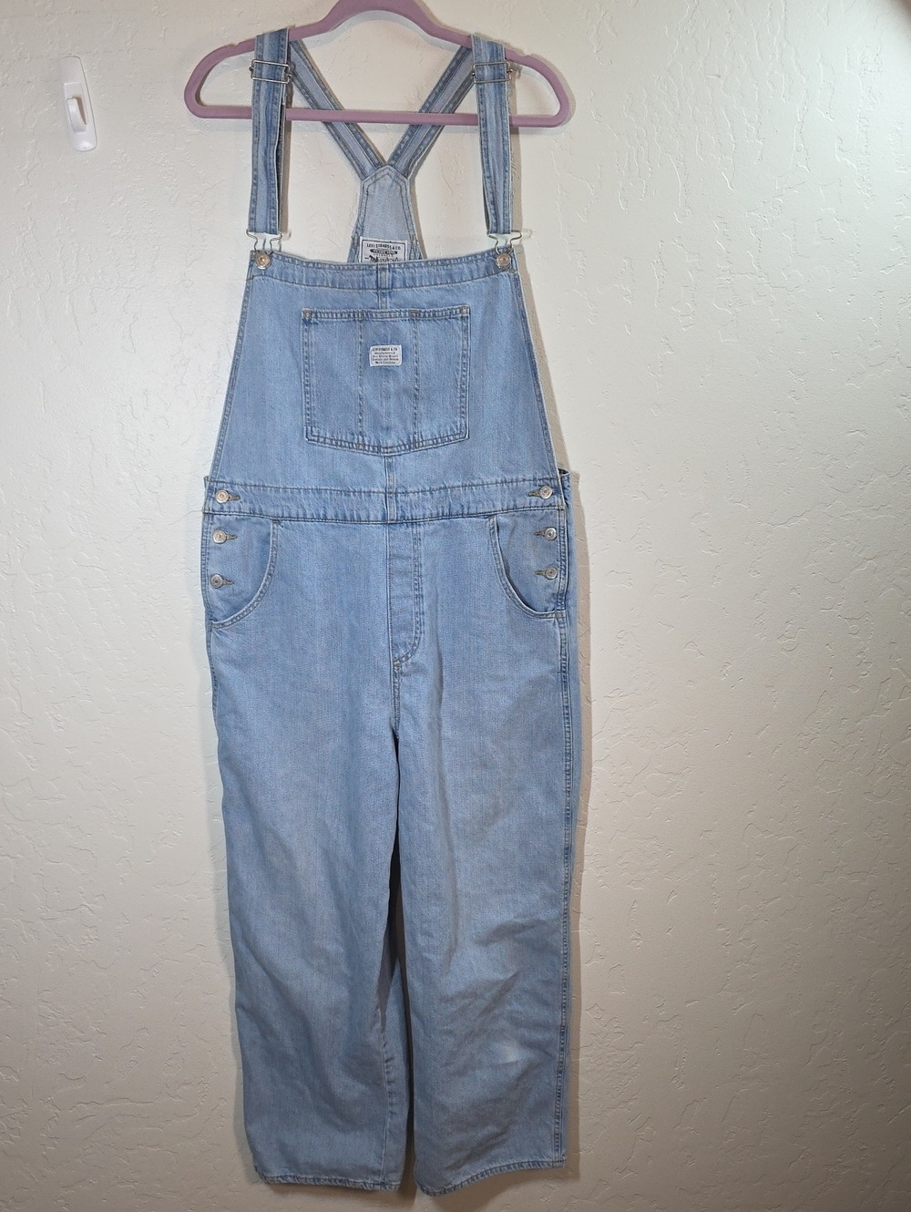 Levi's Light Blue 100% Cotton Denim Overalls XL